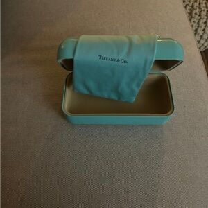 SOLD Tiffany & Co. Turquoise Hardshell eye case with Cloth.